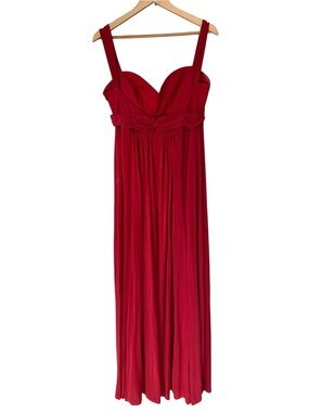 BCBGMAXAZRIA Dark Red Floor-Length Evening Gown, Sweetheart Bodice, Size Large